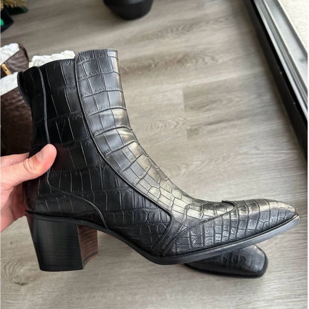 YSL Alligator Boots Authentic Exotic Leather Size 41